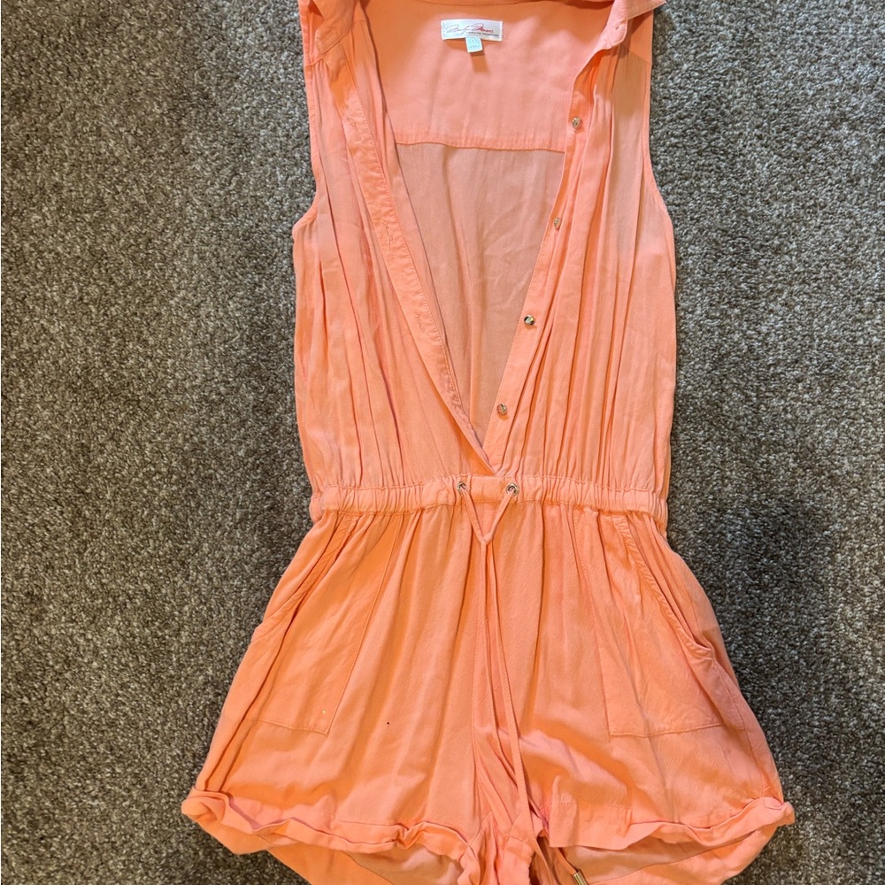 Orange Sleeveless Romper